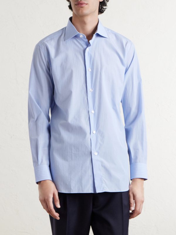 Striped Cotton-Poplin Shirt - CU