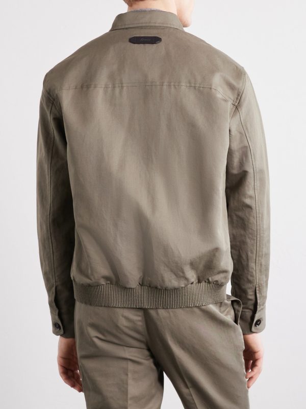 Linen and Cotton-Blend Bomber Jacket - BK Linen and Cotton-Blend Bomber Jacket - BK