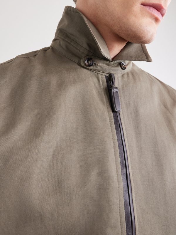 Linen and Cotton-Blend Bomber Jacket - E1 Linen and Cotton-Blend Bomber Jacket - E1