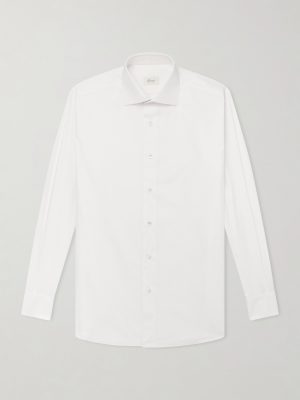 Cutaway-Collar Cotton-Poplin Shirt