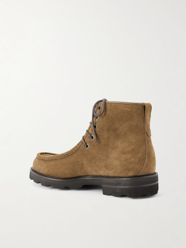 Suede Lace-Up Boots - BK