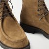 Suede Lace-Up Boots - CU
