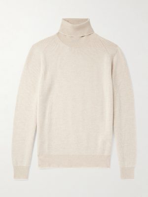 Ribbed Cashmere and Wool-Blend Rollneck Sweater