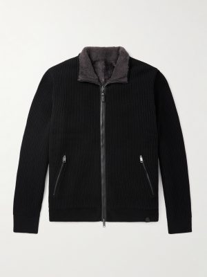 Ribbed Cashmere and Wool-Blend Zip-Up Sweater Ribbed Cashmere and Wool-Blend Zip-Up Sweater
