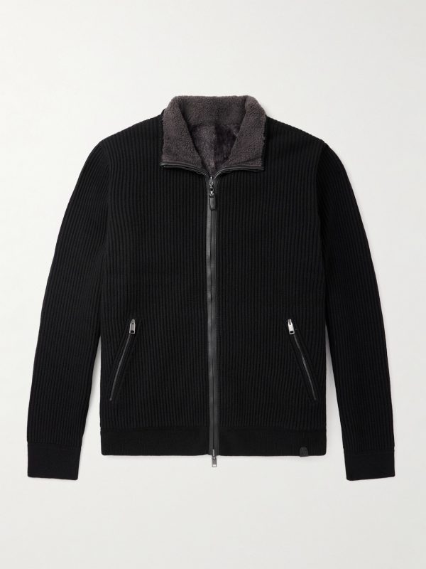 Ribbed Cashmere and Wool-Blend Zip-Up Sweater Ribbed Cashmere and Wool-Blend Zip-Up Sweater