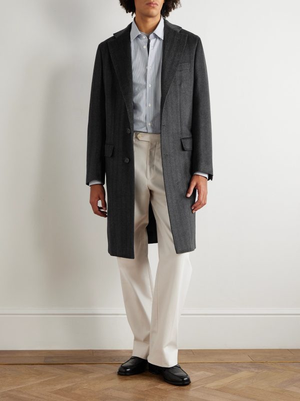 Solferino Herringbone Cashmere Coat - OU Solferino Herringbone Cashmere Coat - OU