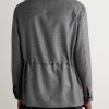 Leather-Trimmed Wool Jacket - BK Leather-Trimmed Wool Jacket - BK