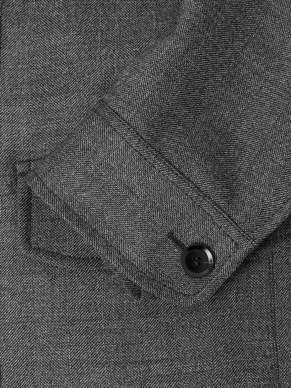 Leather-Trimmed Wool Jacket - E1 Leather-Trimmed Wool Jacket - E1