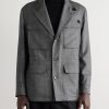 Leather-Trimmed Wool Jacket - FR Leather-Trimmed Wool Jacket - FR