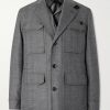 Leather-Trimmed Wool Jacket Leather-Trimmed Wool Jacket