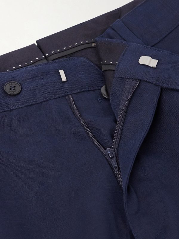 Straight-Leg Linen and Cotton-Blend Trousers - CU