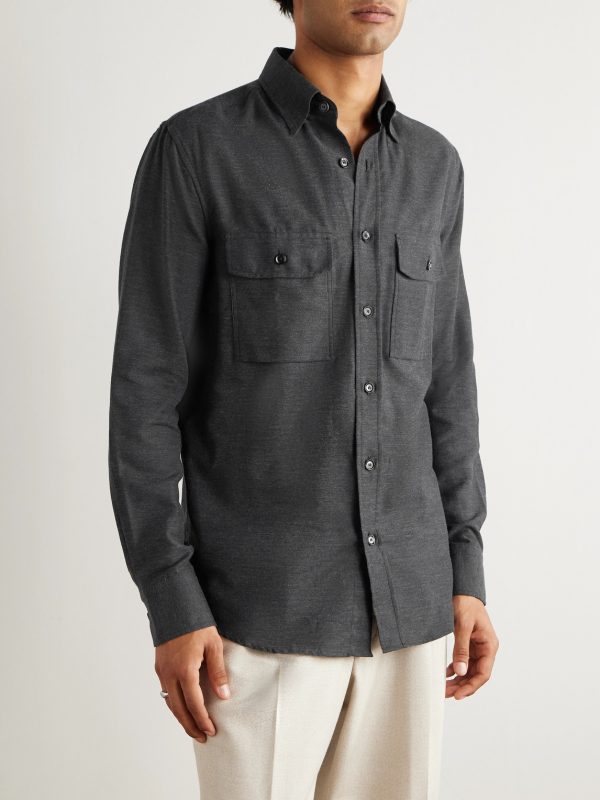 Cotton and Cashmere-Blend Shirt - FR Cotton and Cashmere-Blend Shirt - FR