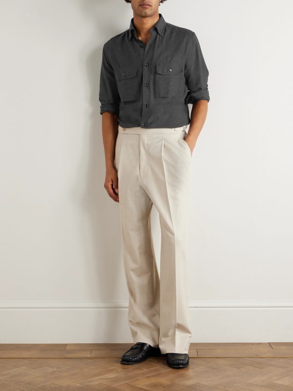 Cotton and Cashmere-Blend Shirt - OU Cotton and Cashmere-Blend Shirt - OU