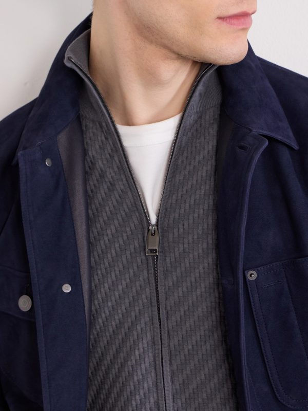 Woven Cotton, Silk and Cashmere-Blend Zip-Up Cardigan - CU Woven Cotton, Silk and Cashmere-Blend Zip-Up Cardigan - CU
