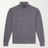 Woven Cotton, Silk and Cashmere-Blend Zip-Up Cardigan Woven Cotton, Silk and Cashmere-Blend Zip-Up Cardigan