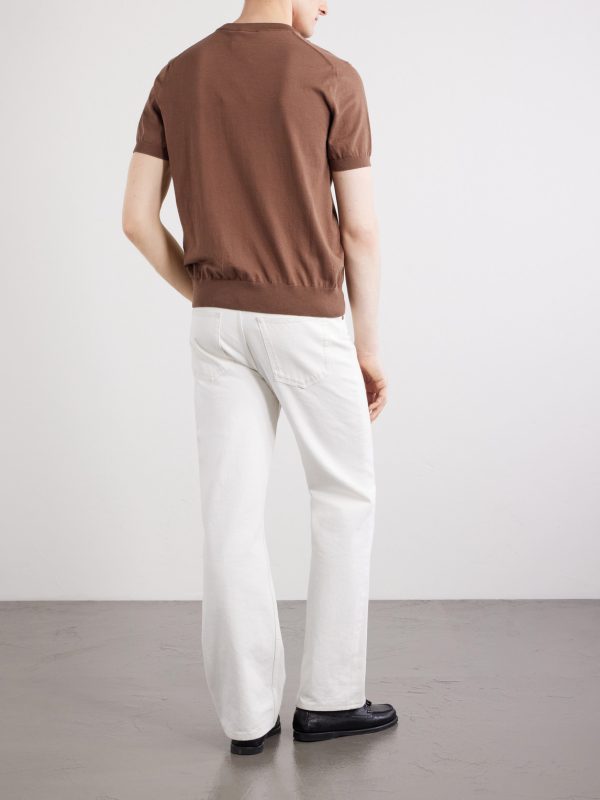 Knitted Cotton T-Shirt - BK Knitted Cotton T-Shirt - BK
