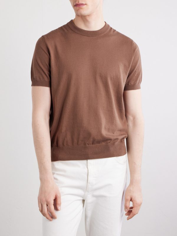 Knitted Cotton T-Shirt - FR Knitted Cotton T-Shirt - FR