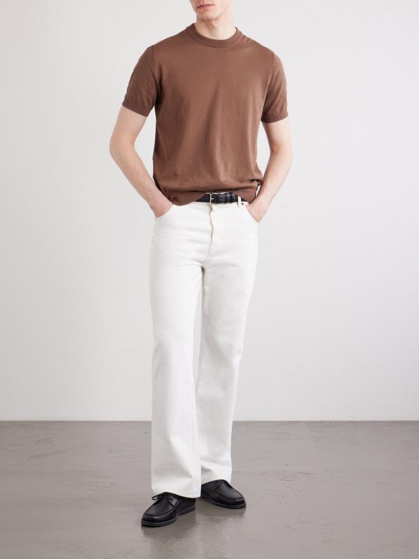 Knitted Cotton T-Shirt - OU Knitted Cotton T-Shirt - OU