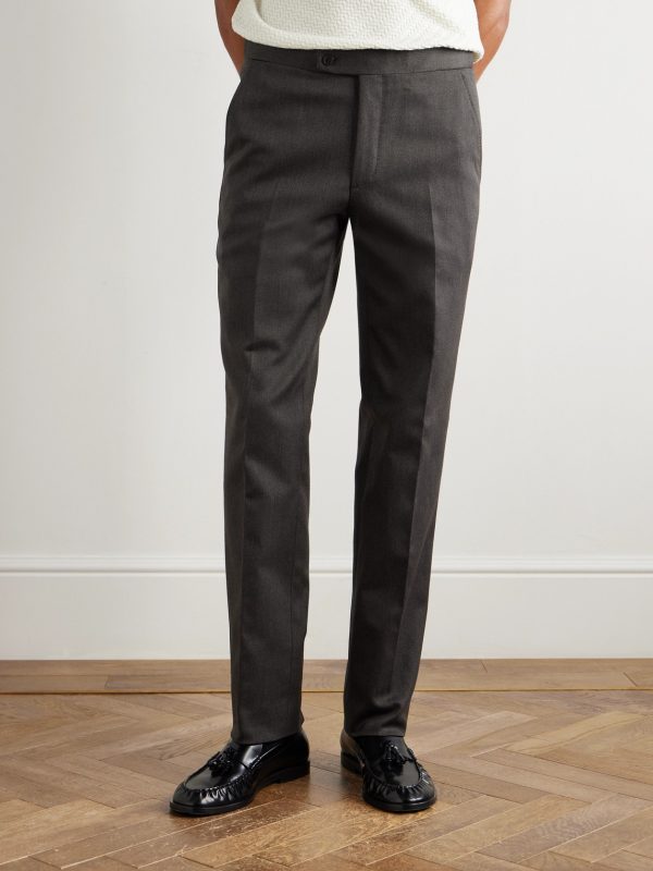 Firenze Straight-Leg Pleated Wool-Blend Gabardine Trousers - FR Firenze Straight-Leg Pleated Wool-Blend Gabardine Trousers - FR