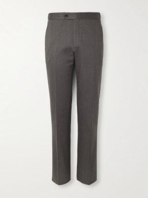 Firenze Straight-Leg Pleated Wool-Blend Gabardine Trousers