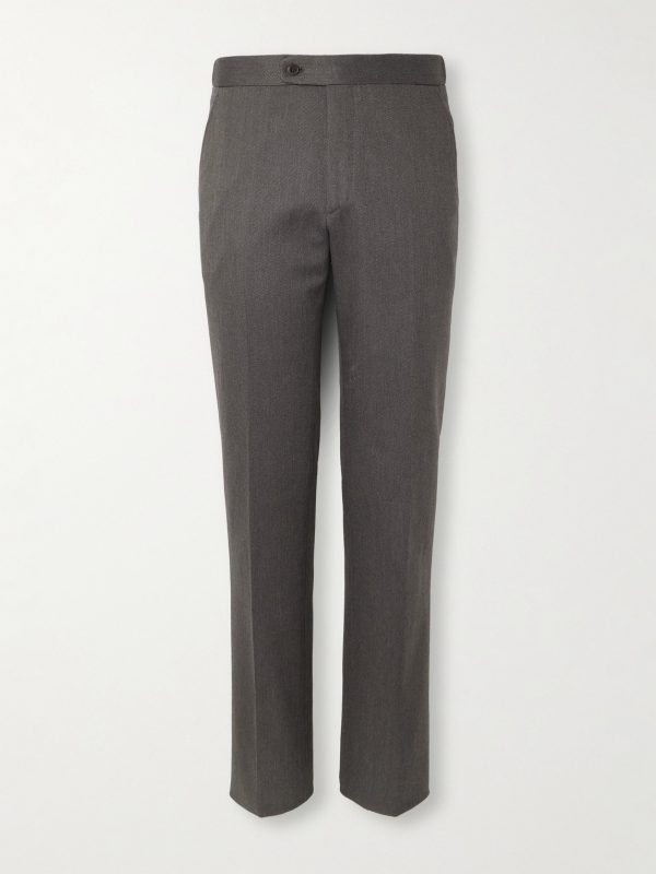 Firenze Straight-Leg Pleated Wool-Blend Gabardine Trousers Firenze Straight-Leg Pleated Wool-Blend Gabardine Trousers