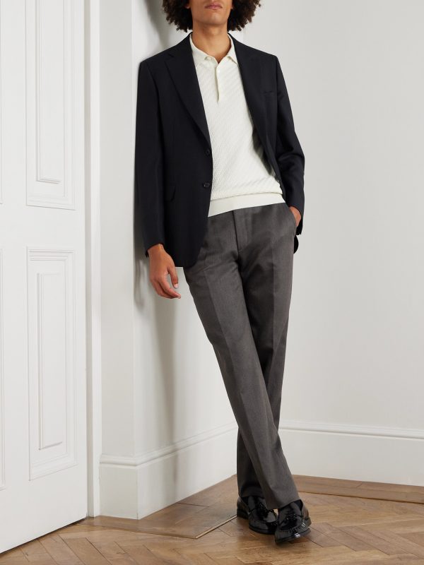 Firenze Straight-Leg Pleated Wool-Blend Gabardine Trousers - OU Firenze Straight-Leg Pleated Wool-Blend Gabardine Trousers - OU