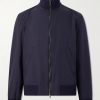 Cotton-Blend Trimmed Silk Blouson Cotton-Blend Trimmed Silk Blouson