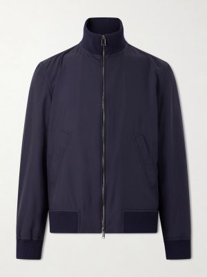 Cotton-Blend Trimmed Silk Blouson Cotton-Blend Trimmed Silk Blouson