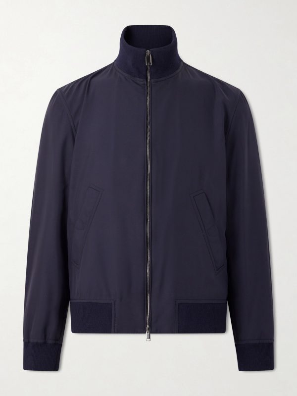 Cotton-Blend Trimmed Silk Blouson Cotton-Blend Trimmed Silk Blouson