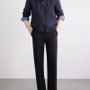 Cotton-Blend Trimmed Silk Blouson - OU Cotton-Blend Trimmed Silk Blouson - OU