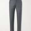 Sharkskin Trevi Straight-Leg Wool Trousers Sharkskin Trevi Straight-Leg Wool Trousers