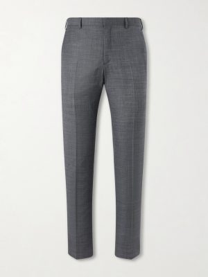 Sharkskin Trevi Straight-Leg Wool Trousers Sharkskin Trevi Straight-Leg Wool Trousers