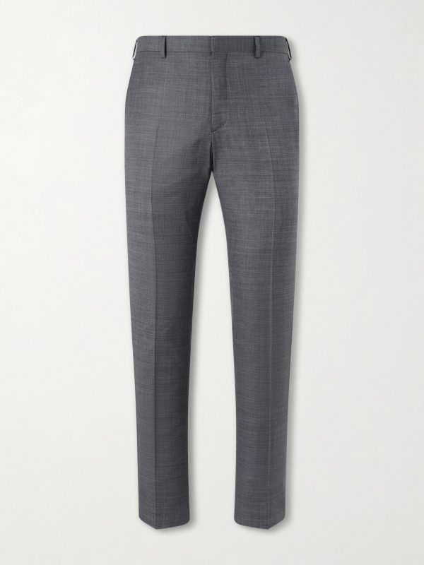Sharkskin Trevi Straight-Leg Wool Trousers Sharkskin Trevi Straight-Leg Wool Trousers