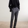 Sharkskin Trevi Straight-Leg Wool Trousers - OU Sharkskin Trevi Straight-Leg Wool Trousers - OU