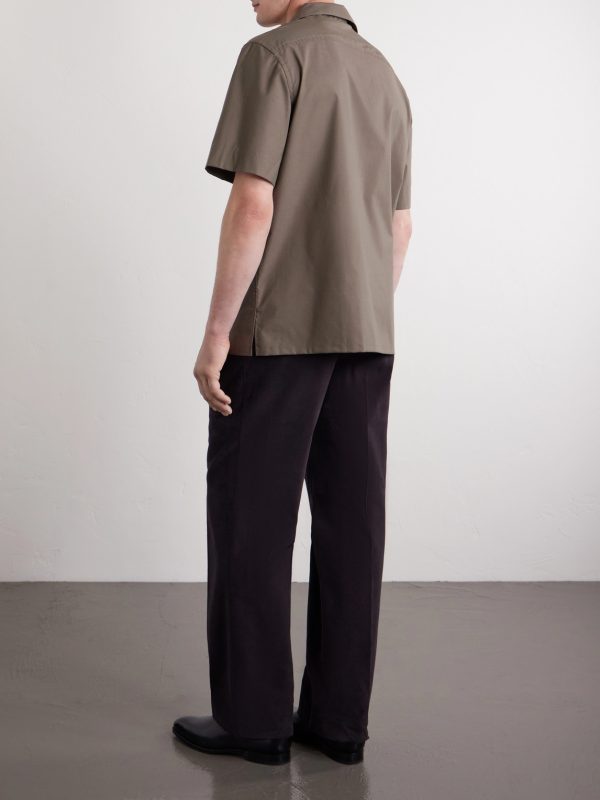 Convertible-Collar Cotton-Poplin Shirt - BK