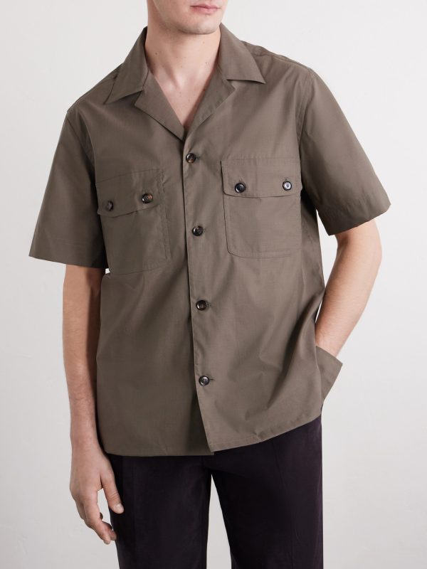 Convertible-Collar Cotton-Poplin Shirt - FR