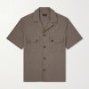 Convertible-Collar Cotton-Poplin Shirt