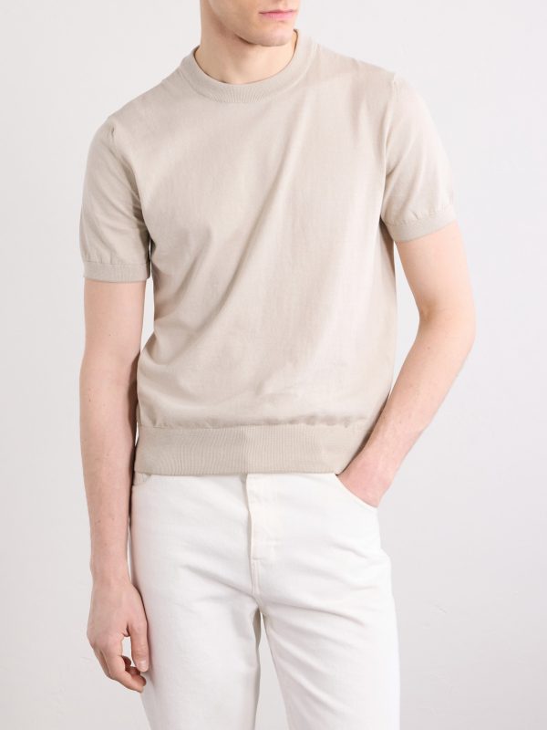 Knitted Cotton T-Shirt - FR Knitted Cotton T-Shirt - FR