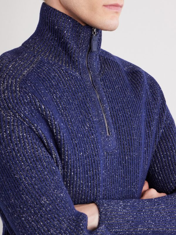 Cotton, Wool and Linen-Blend Half-Zip Sweater - CU Cotton, Wool and Linen-Blend Half-Zip Sweater - CU