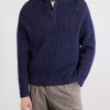 Cotton, Wool and Linen-Blend Half-Zip Sweater - FR Cotton, Wool and Linen-Blend Half-Zip Sweater - FR