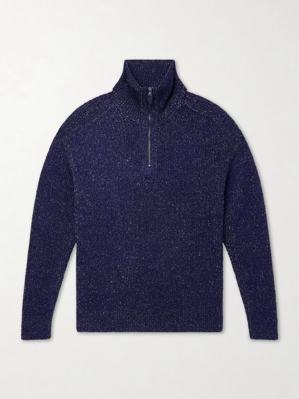 Cotton, Wool and Linen-Blend Half-Zip Sweater Cotton, Wool and Linen-Blend Half-Zip Sweater