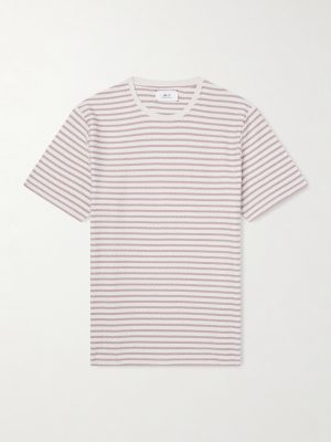 Striped Ribbed Cotton-Jersey T-Shirt