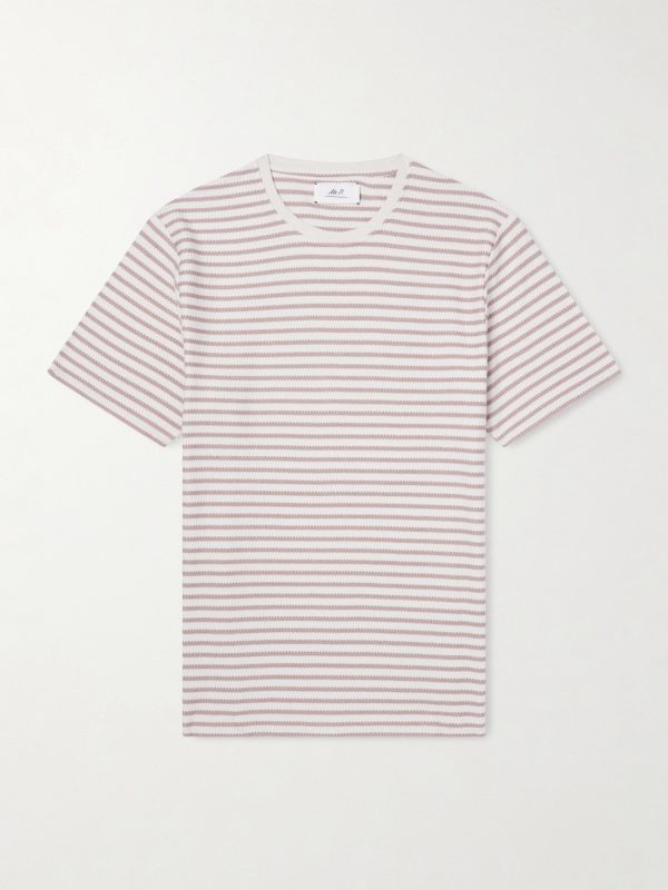 Striped Ribbed Cotton-Jersey T-Shirt Striped Ribbed Cotton-Jersey T-Shirt