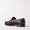 180 Leather-Trimmed Suede Penny Loafers - BK