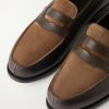 180 Leather-Trimmed Suede Penny Loafers - CU