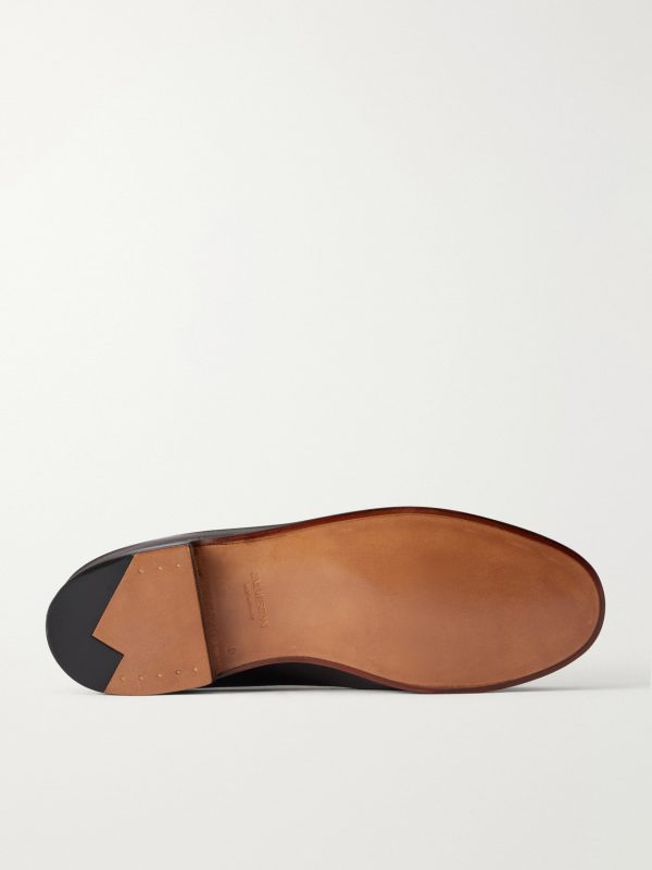 180 Leather-Trimmed Suede Penny Loafers - E1