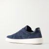 On Time Leather-Trimmed Suede Sneakers - BK On Time Leather-Trimmed Suede Sneakers - BK