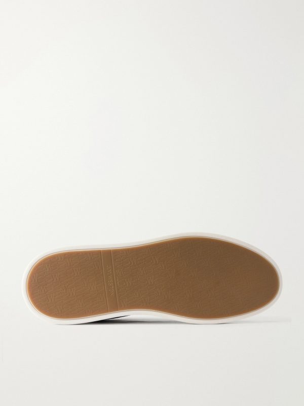 On Time Leather-Trimmed Suede Sneakers - E1 On Time Leather-Trimmed Suede Sneakers - E1