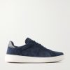 On Time Leather-Trimmed Suede Sneakers On Time Leather-Trimmed Suede Sneakers