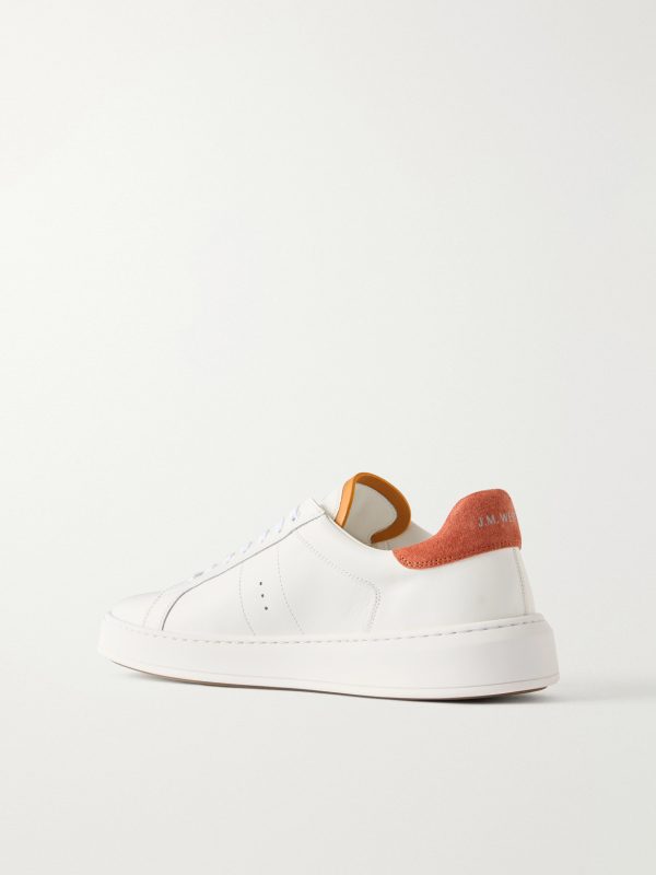 On Time Suede-Trimmed Leather Sneakers - BK On Time Suede-Trimmed Leather Sneakers - BK